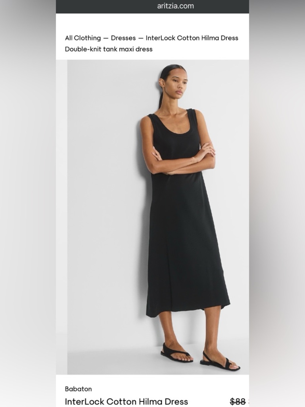Aritzia Babaton Black Scoop Neck dress